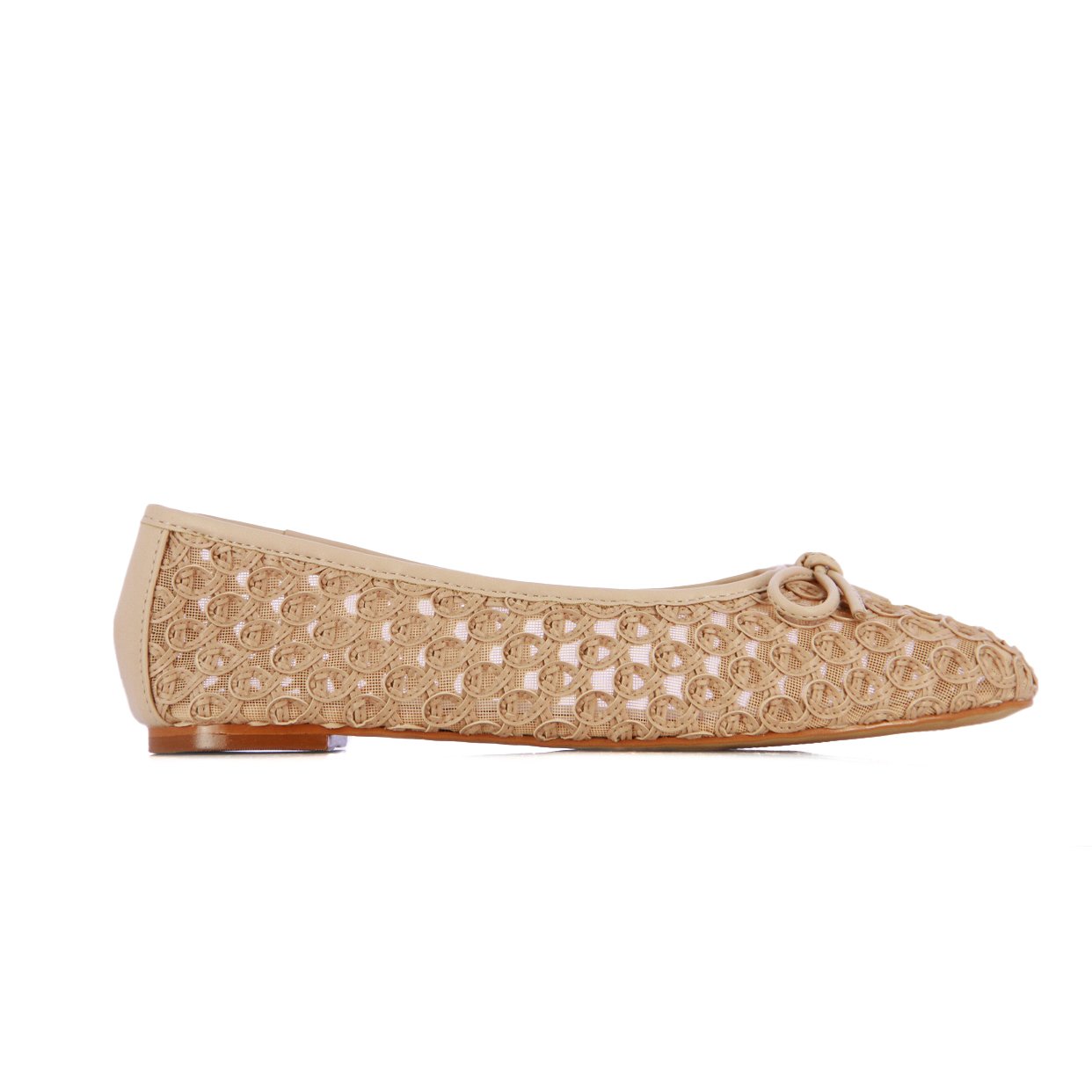 Crochet Flat Pumps -Blush