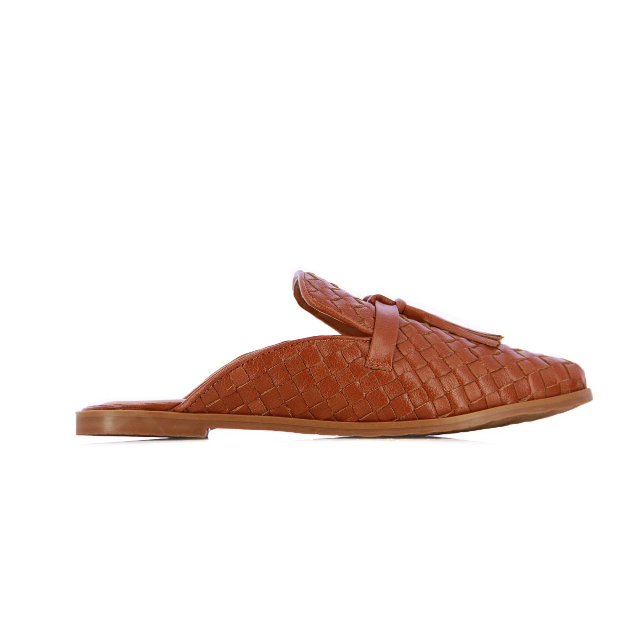 Woven Flat Mules -Tan