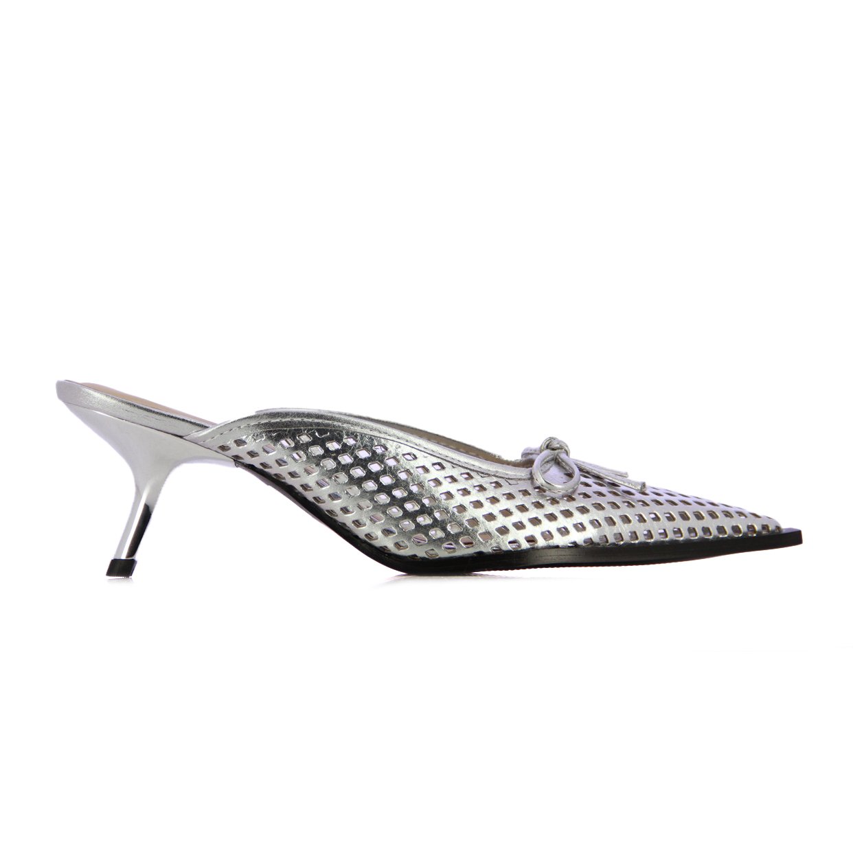 Pointed Kitten Heels -Silver