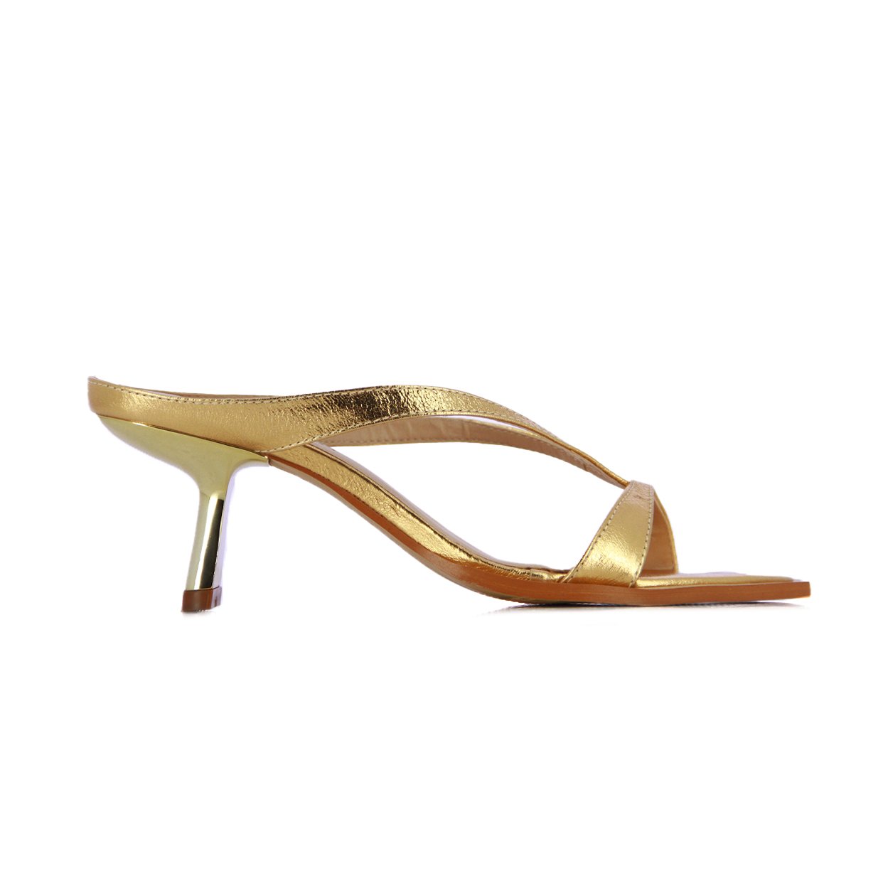 Cross-Over Heel Sandals -Gold