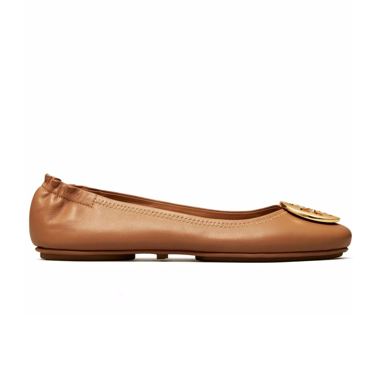 Mini Travel Ballet With Metal Logo -Tan/Gold