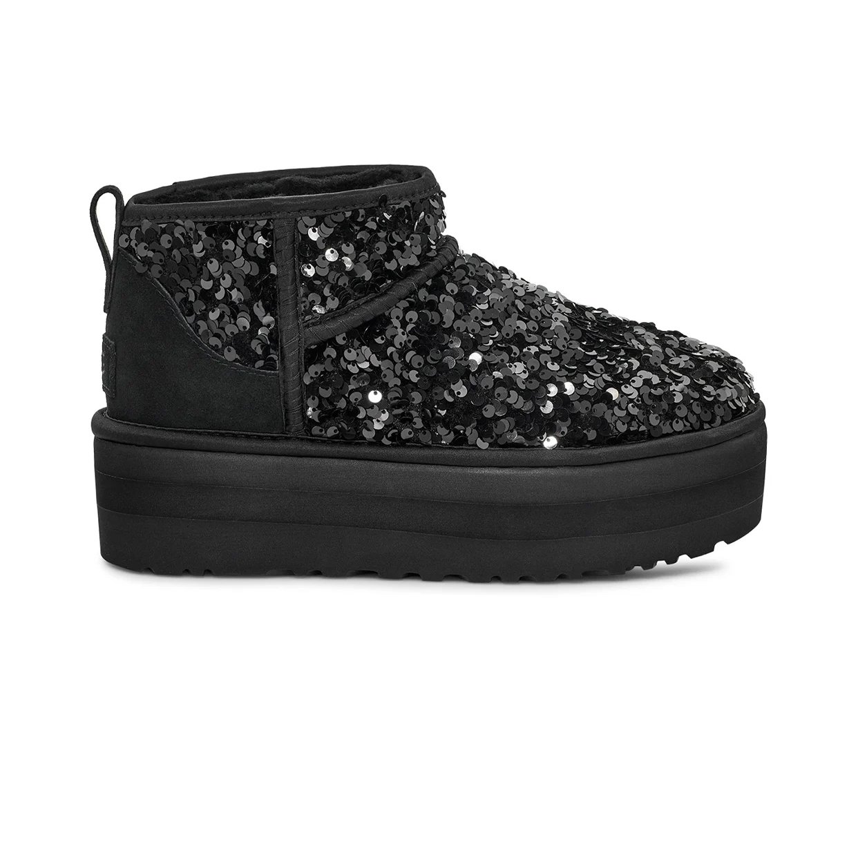 Ultra Mini Chunky Sequin Boot -Black