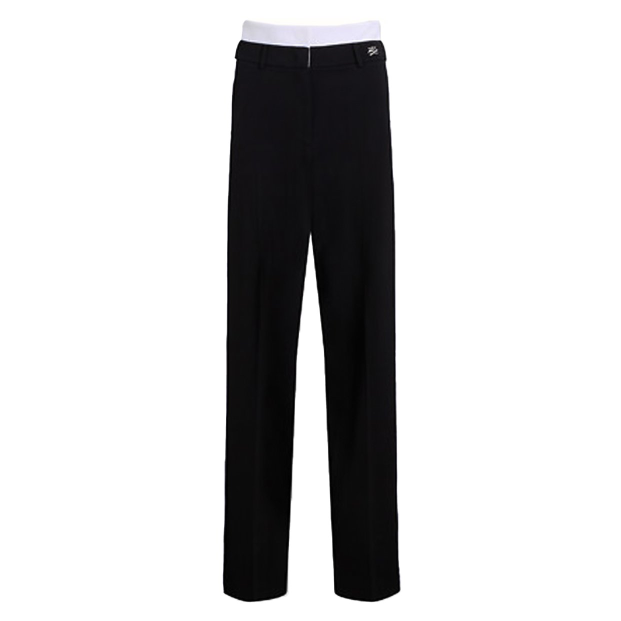 Contrast Waistband Pants -Black