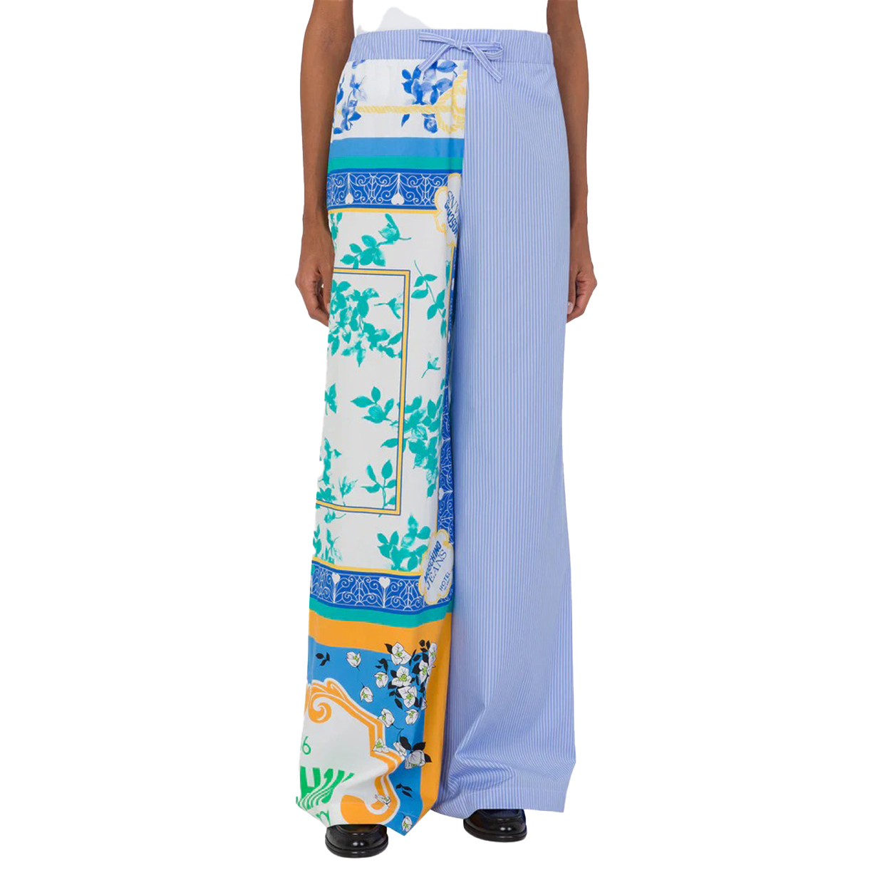 Striped Cotton Trousers -Light Blue - Image 2