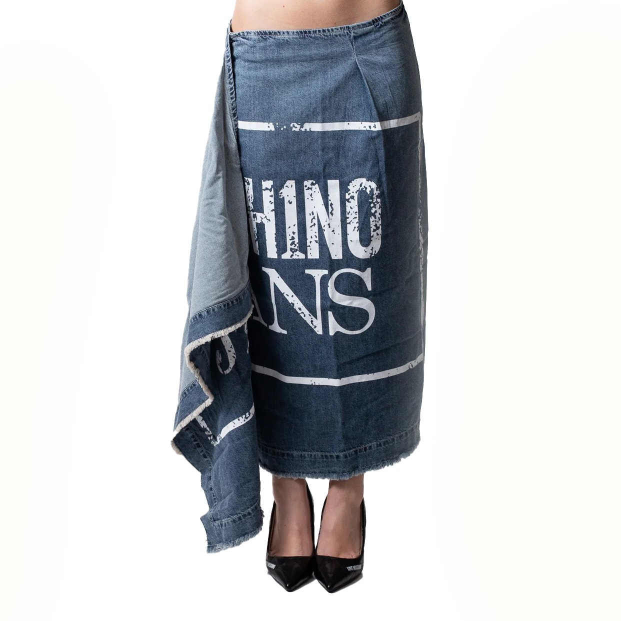 Logo Denim Skirt -Light Blue
