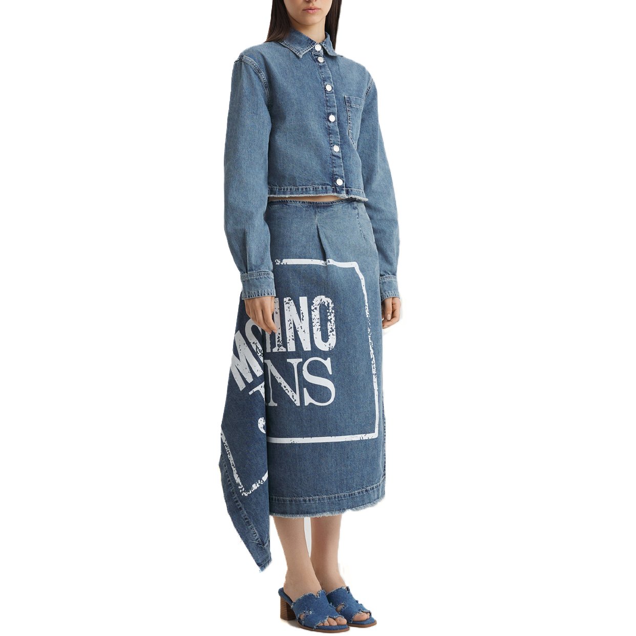 Logo Denim Skirt -Light Blue - Image 2