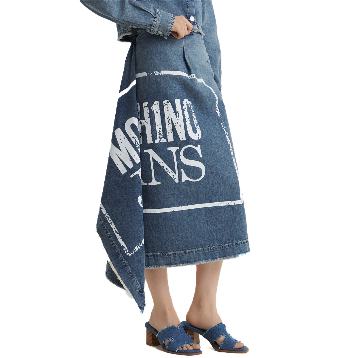 Logo Denim Skirt -Light Blue - Image 3