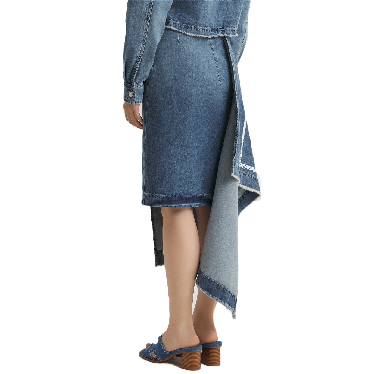 Logo Denim Skirt -Light Blue - Image 5