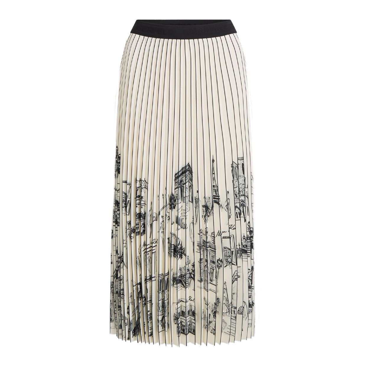 Paris Sketch Pleated Skirt - Pristine