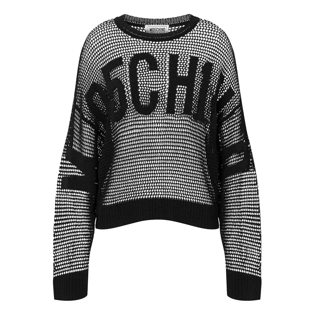 Shiny Twist Yarn Sweater -Black