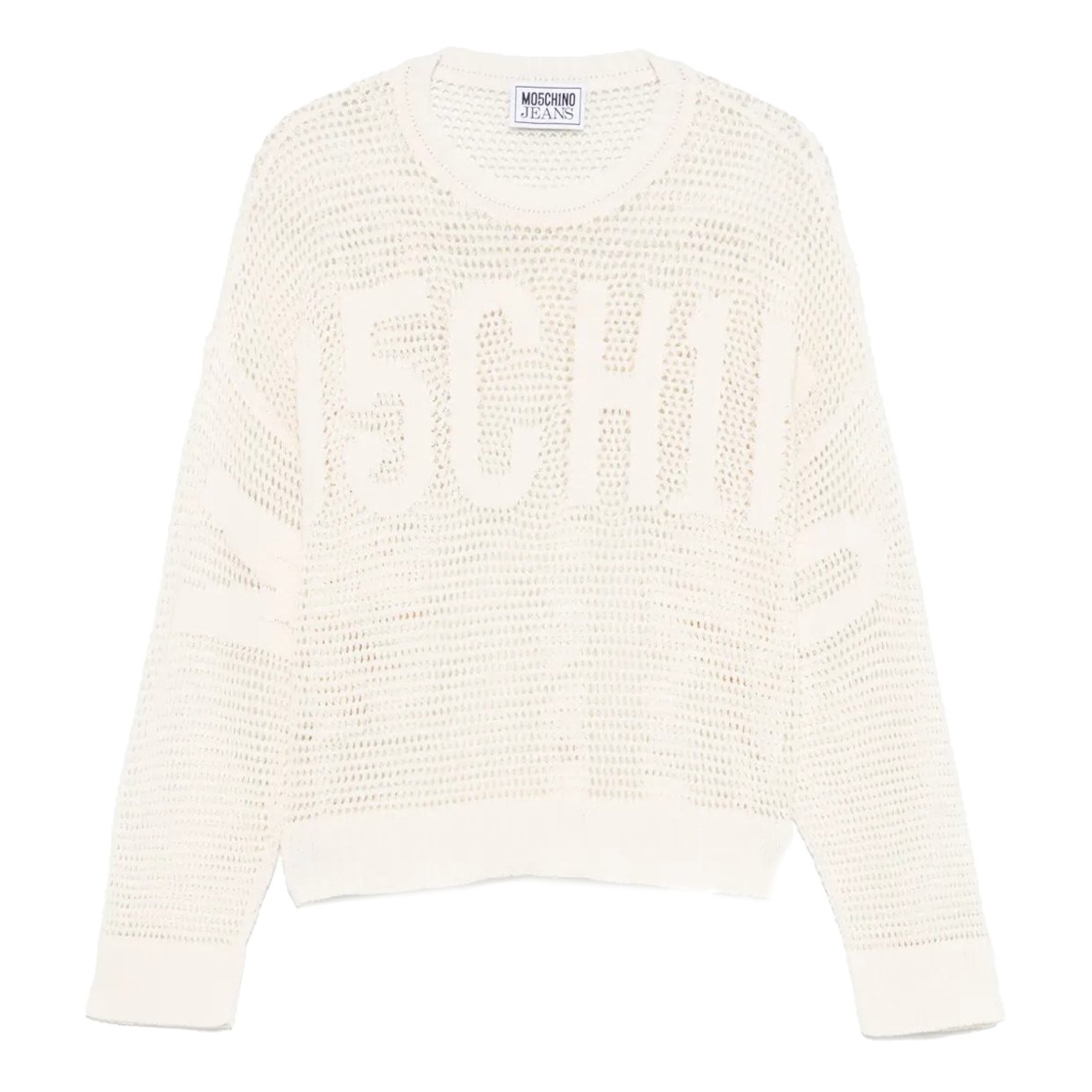 Shiny Twist Yarn Sweater -Ivory