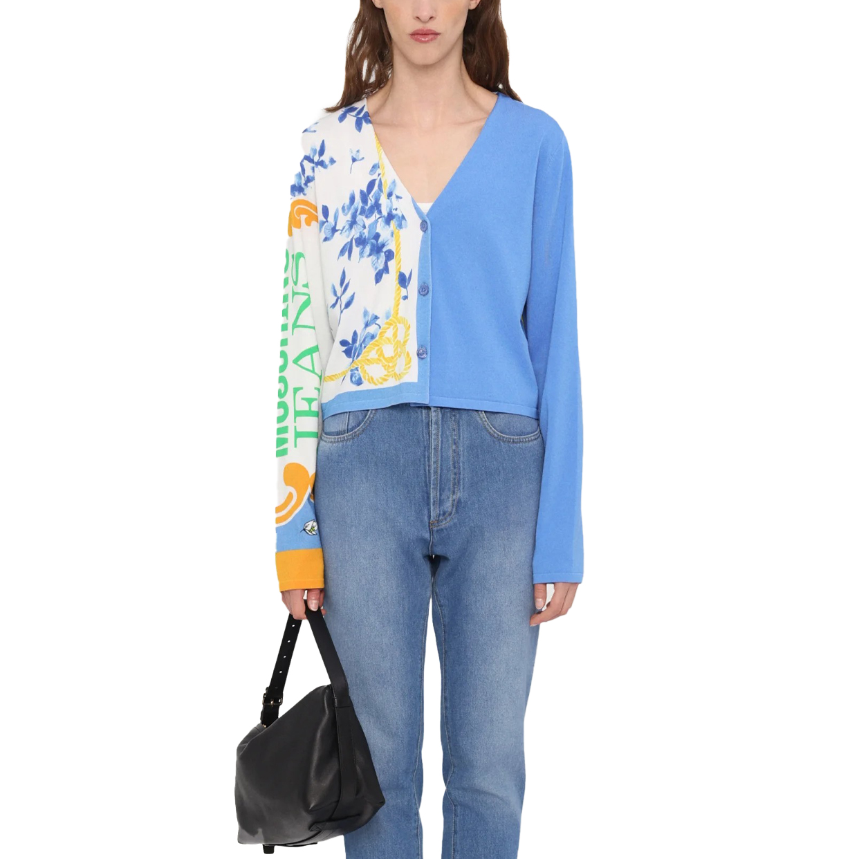 Two Tone Stretch Sweater -Light Blue - Image 3