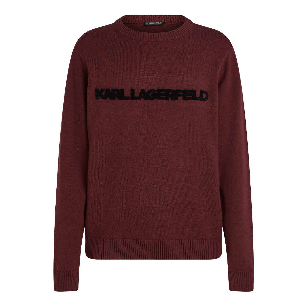 Contrast Logo Crew Neck Sweatshirt -Windsor Wine Melange