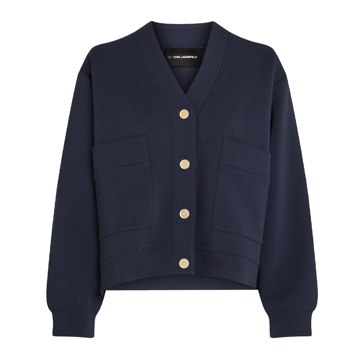 Elevated Sweat Cardigan -Evening Blue