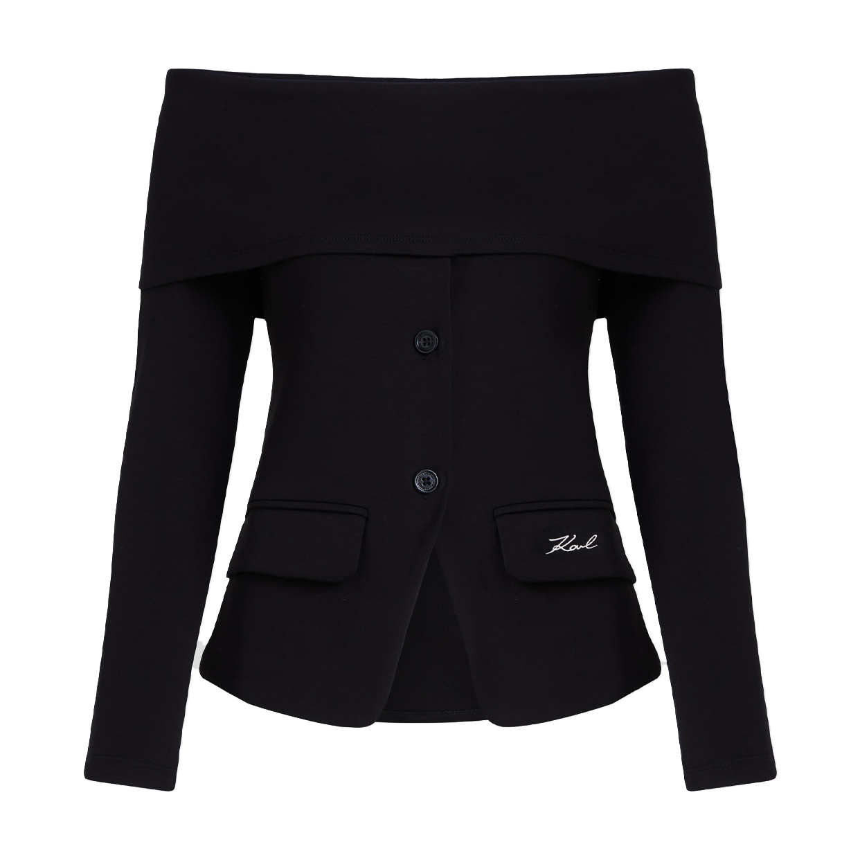 Off-Shoulder Sweatshirt -Black