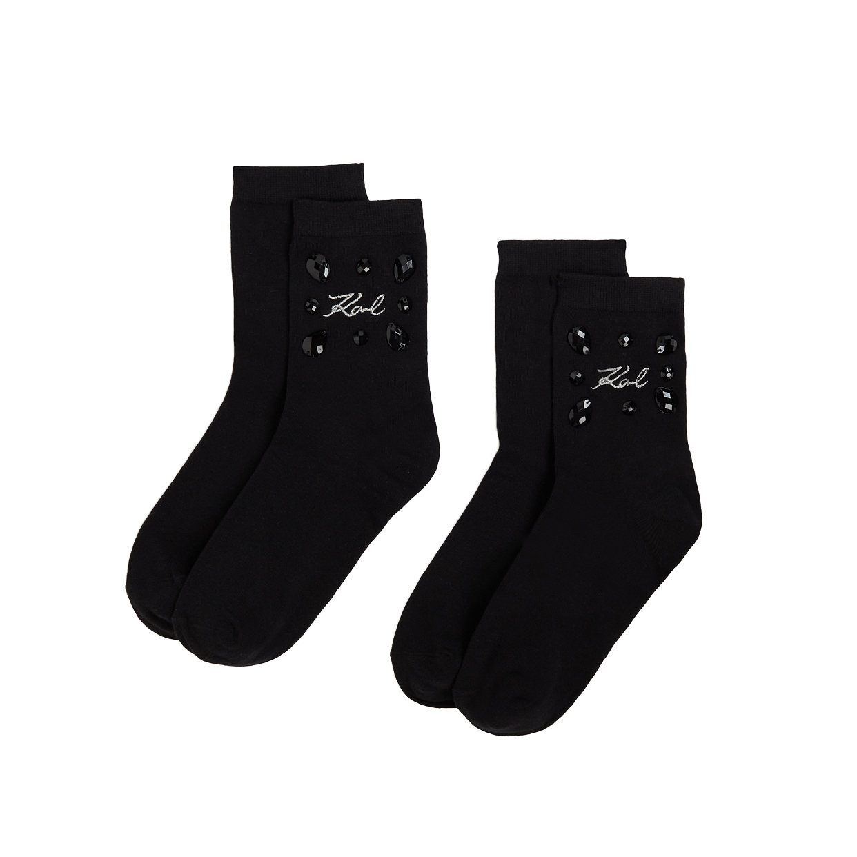 Signature Gemstone Socks (2-Pack) -Black