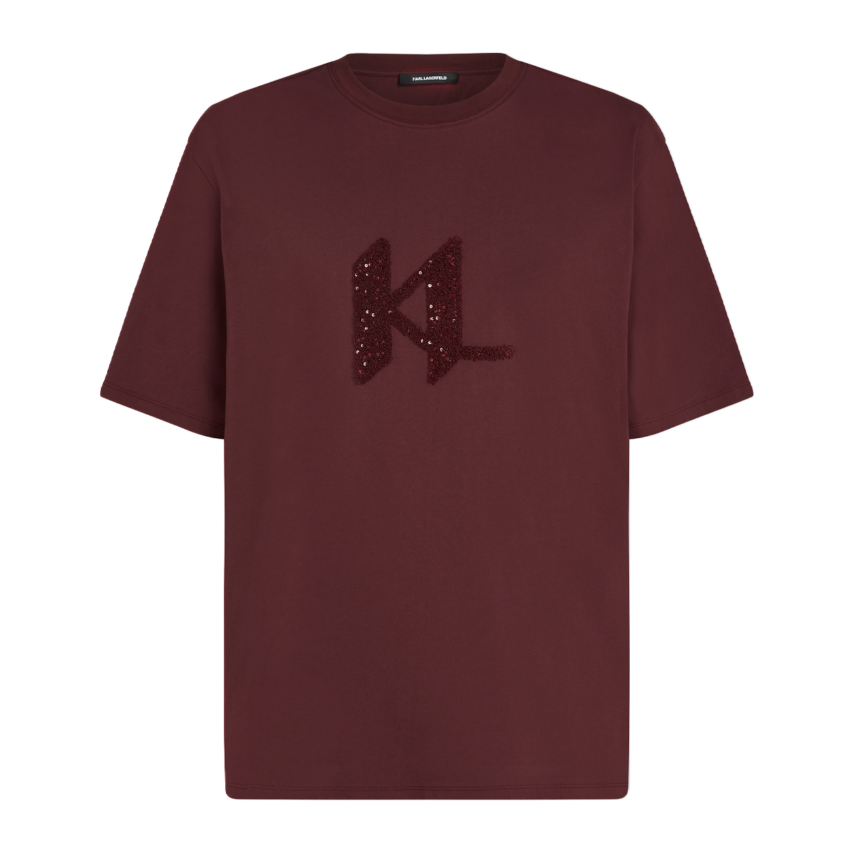 Sequin Monogram T-Shirt -Windsor Burgundy