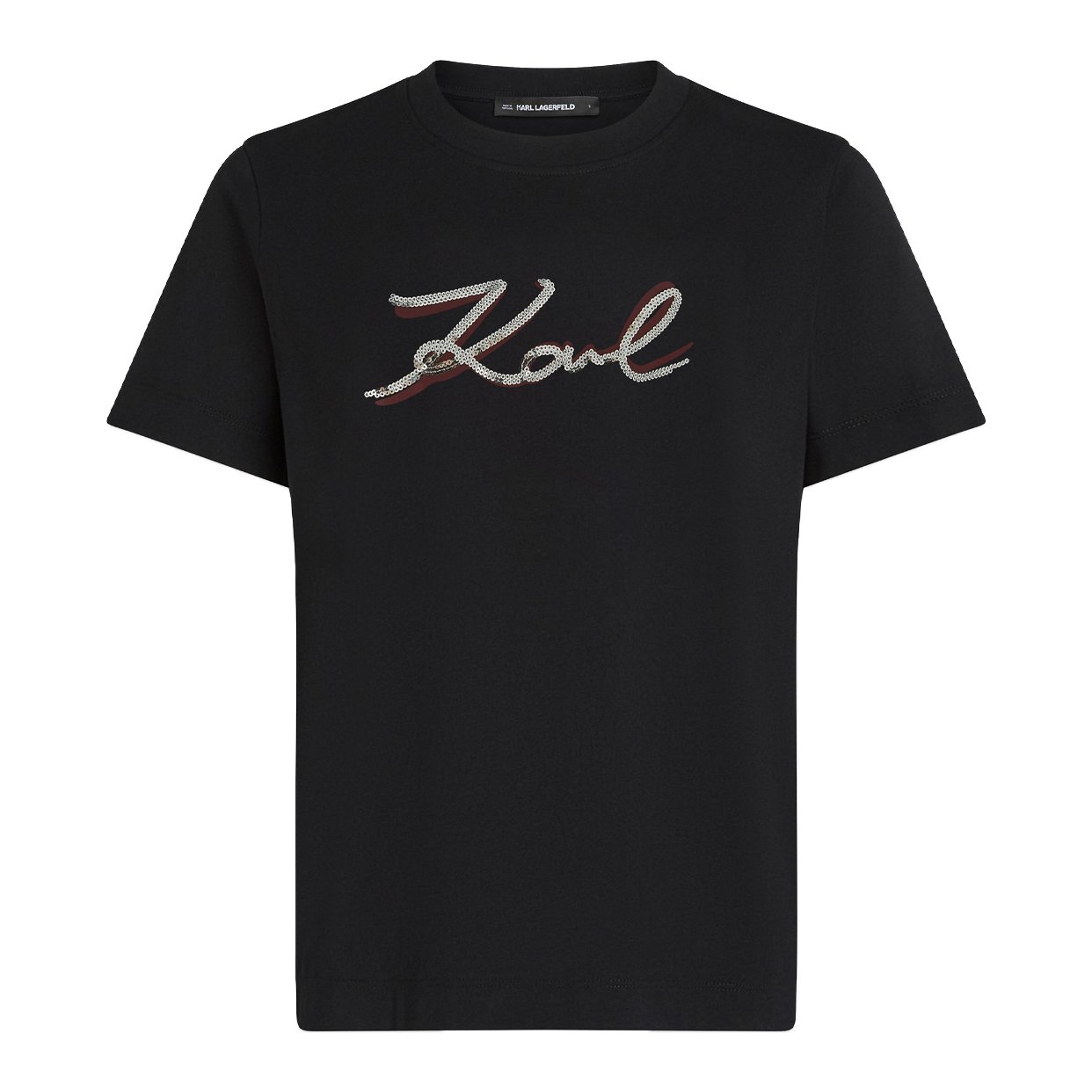Sequin Signature T-Shirt -Black