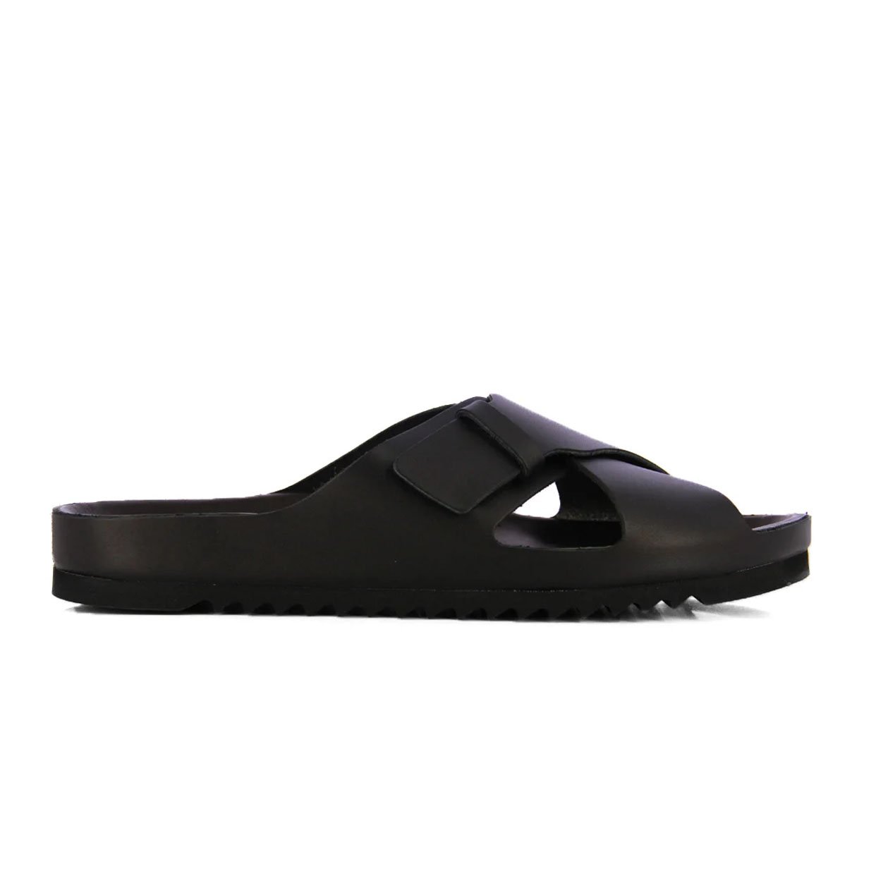 Criss-Cross Slip On Sandals -Black