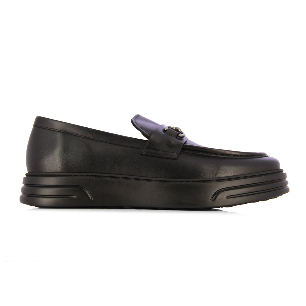 Accent Buckle Loafer -Black