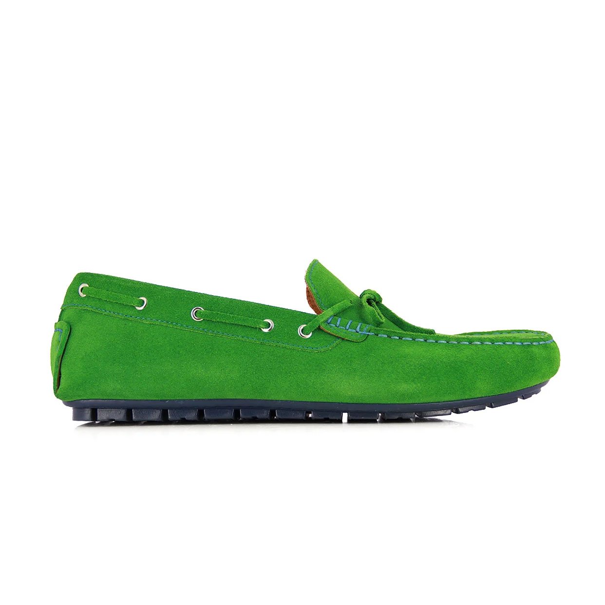 Suede Bow-Tie Loafer -Apple Green