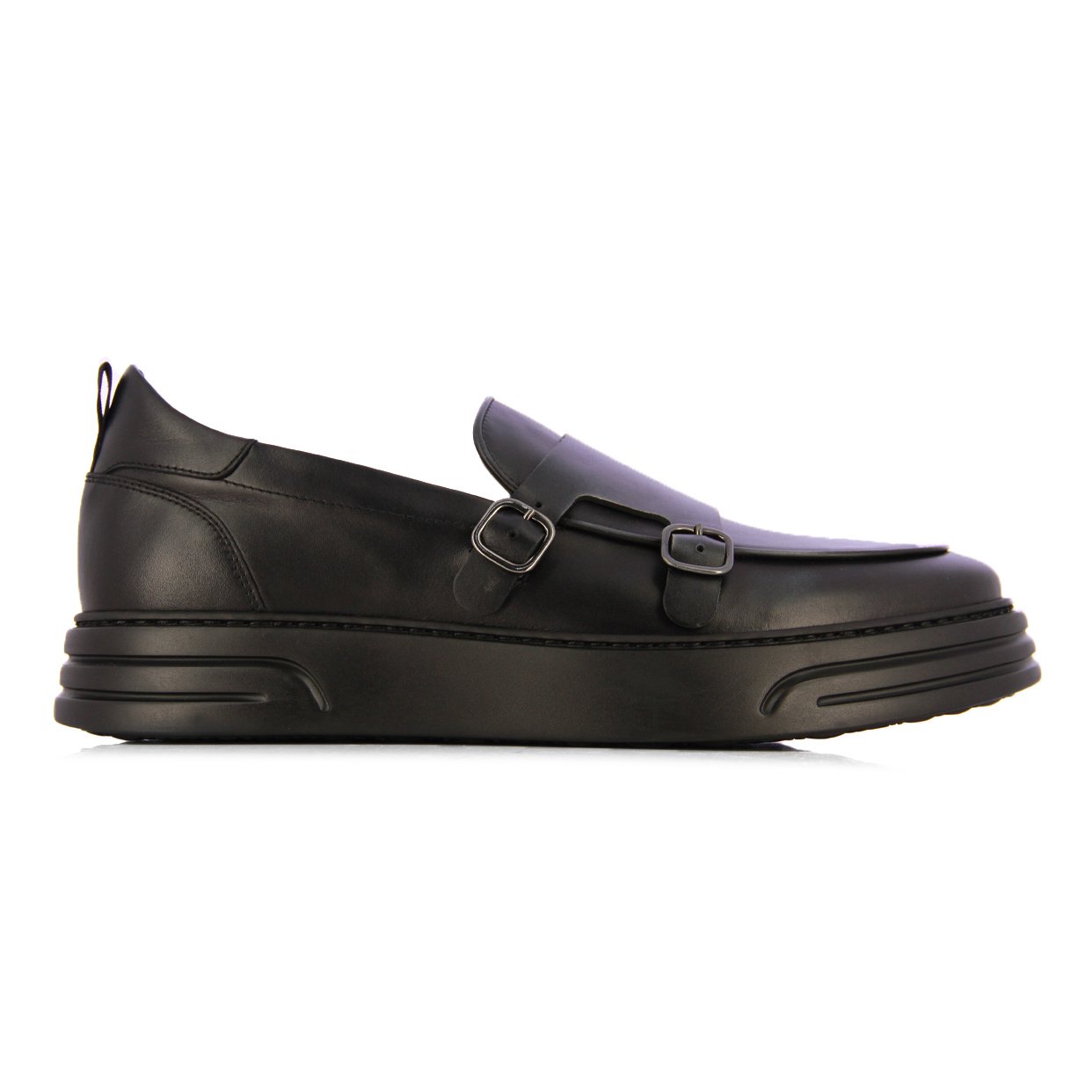 Double Monk Strap Loafer -Black