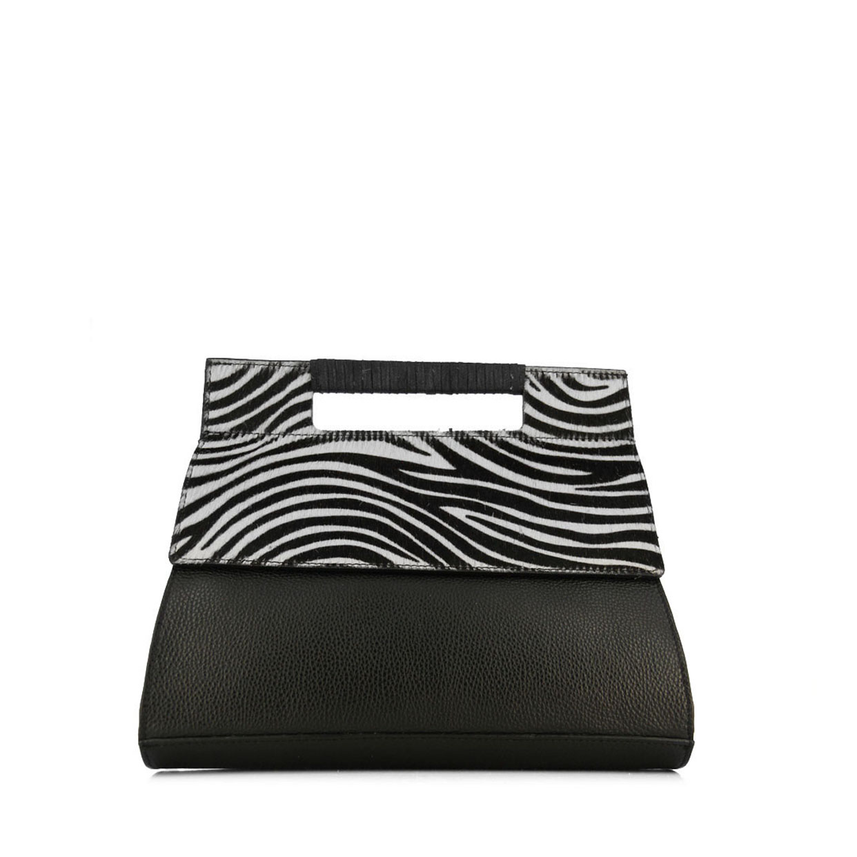 Safari Top Handle Bag -Black/Zebra