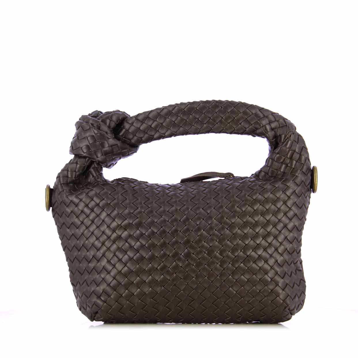 Weave Knot Shoulder Bag -Brown