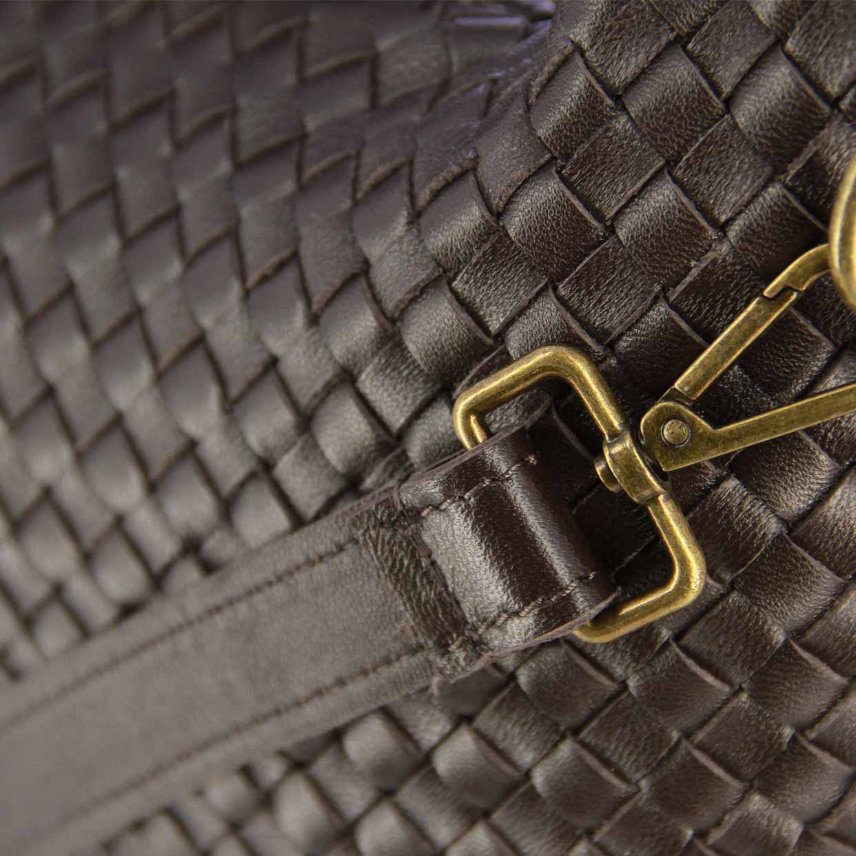 Weave Knot Shoulder Bag -Brown - Image 4
