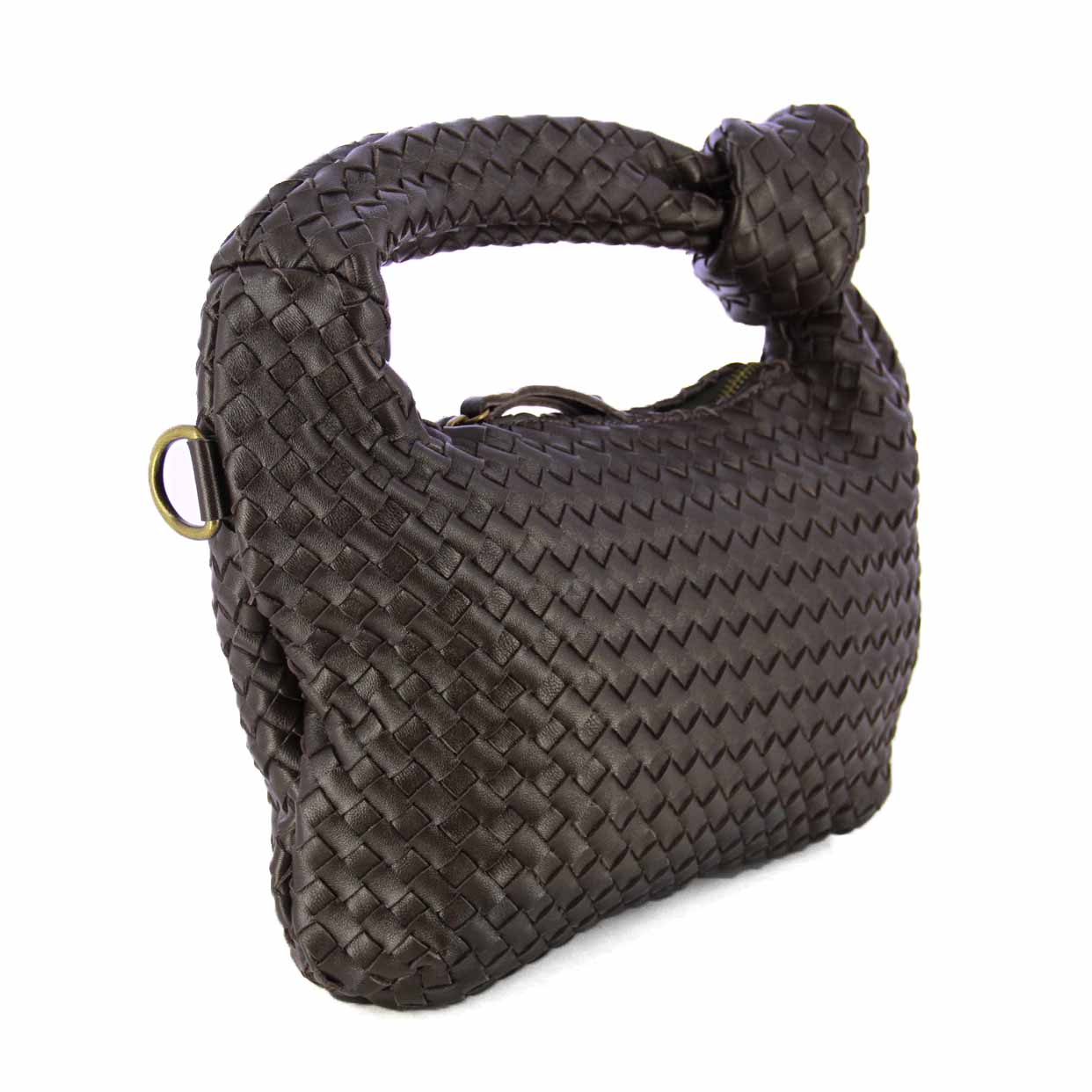 Weave Knot Shoulder Bag -Brown - Image 2