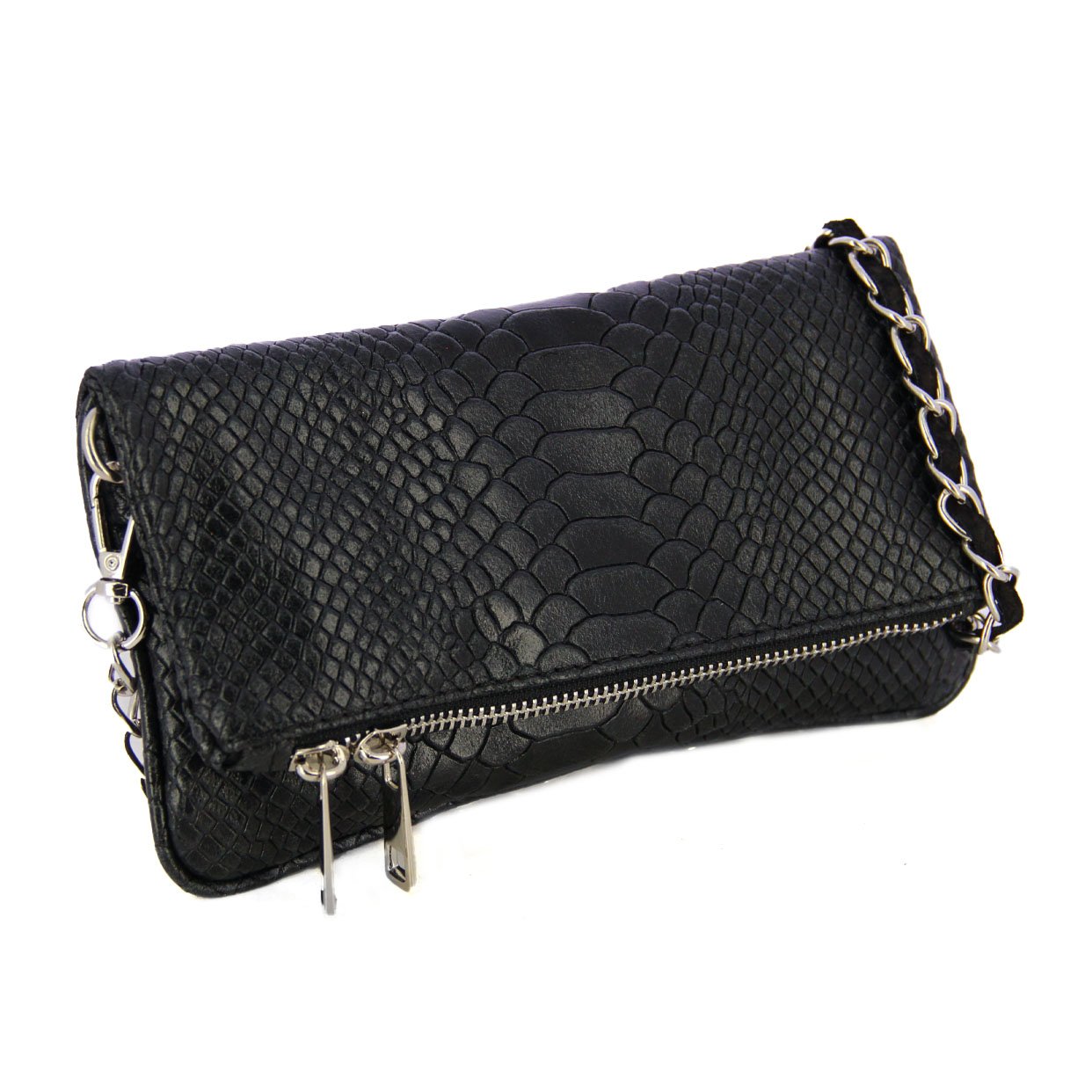 Viper Chain Clutch Bag -Black - Image 2