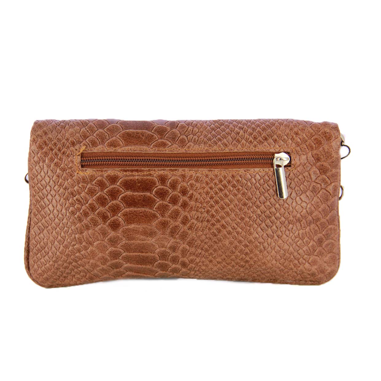 Viper Chain Clutch Bag -Brown - Image 4