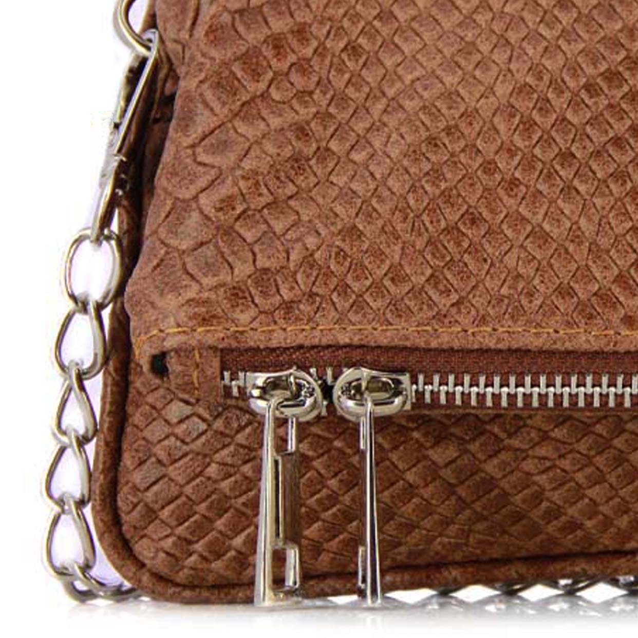 Viper Chain Clutch Bag -Brown - Image 3