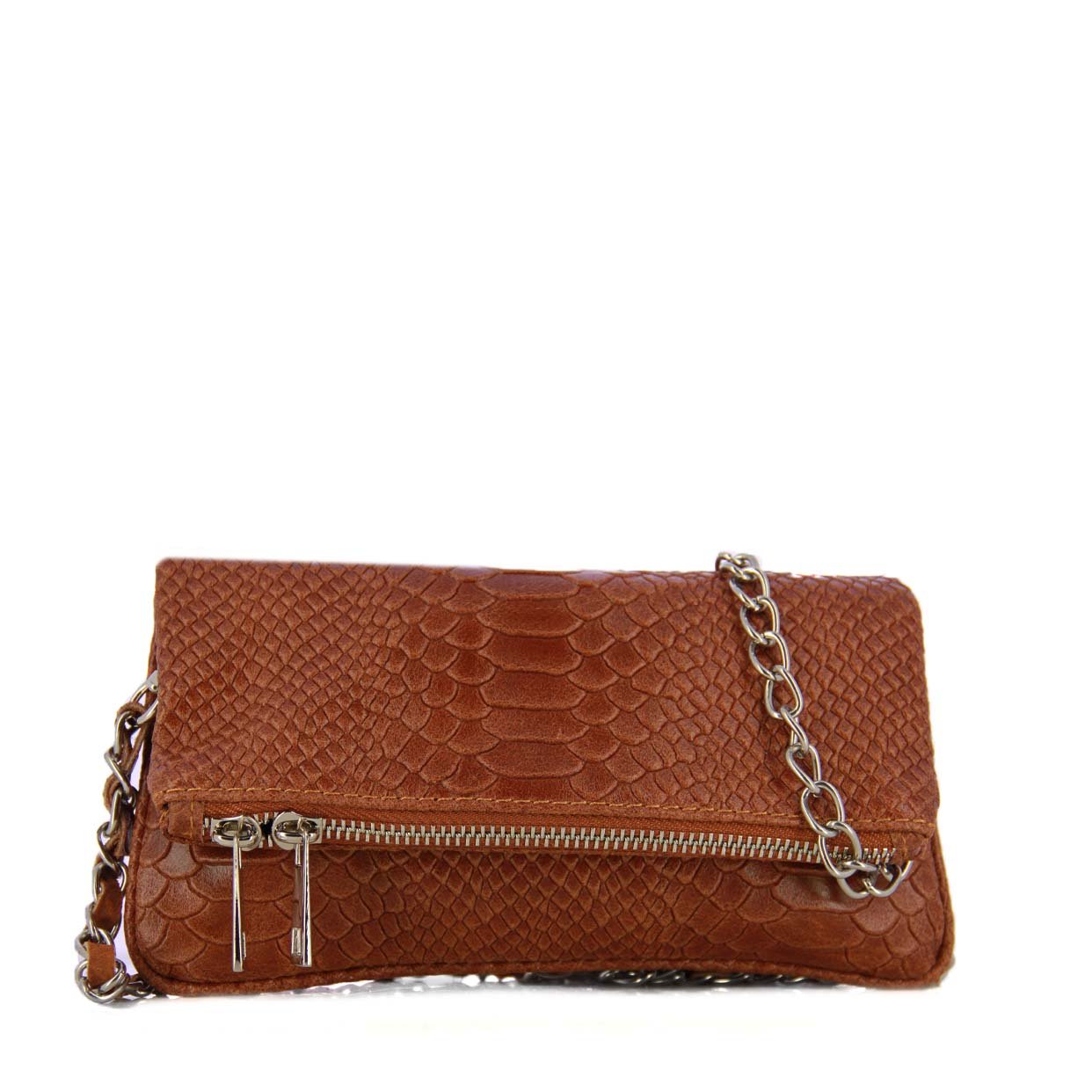 Viper Chain Clutch Bag -Tan