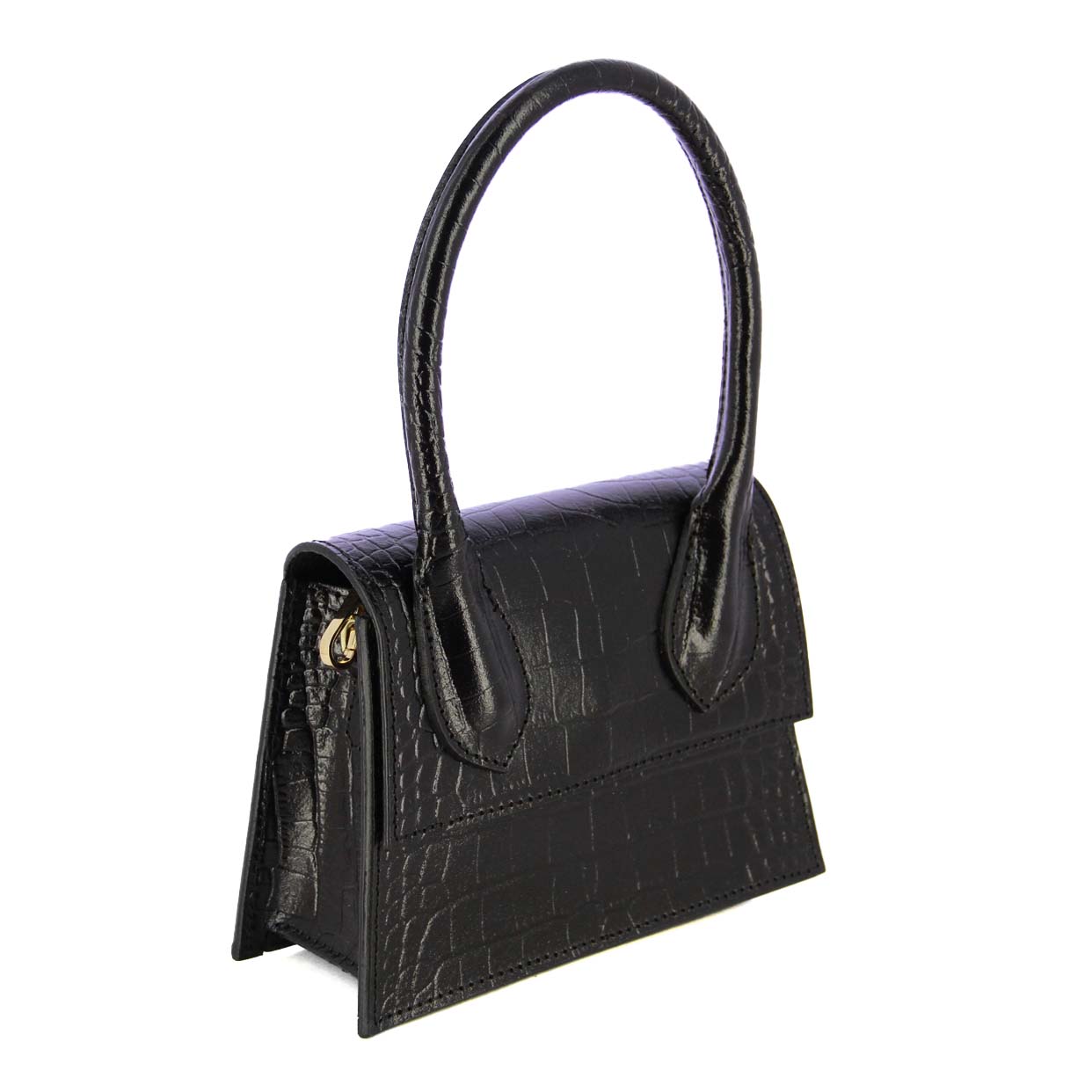 Chain Top Handle Bag -Black - Image 2