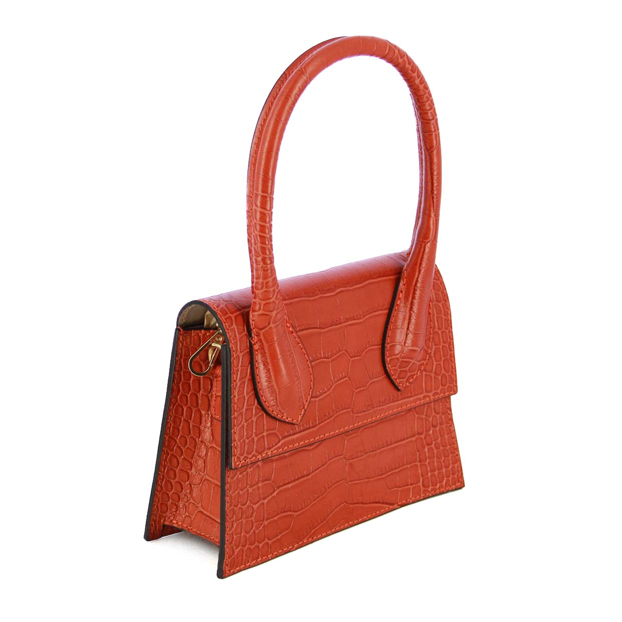 Chain Top Handle Bag -Orange - Image 2