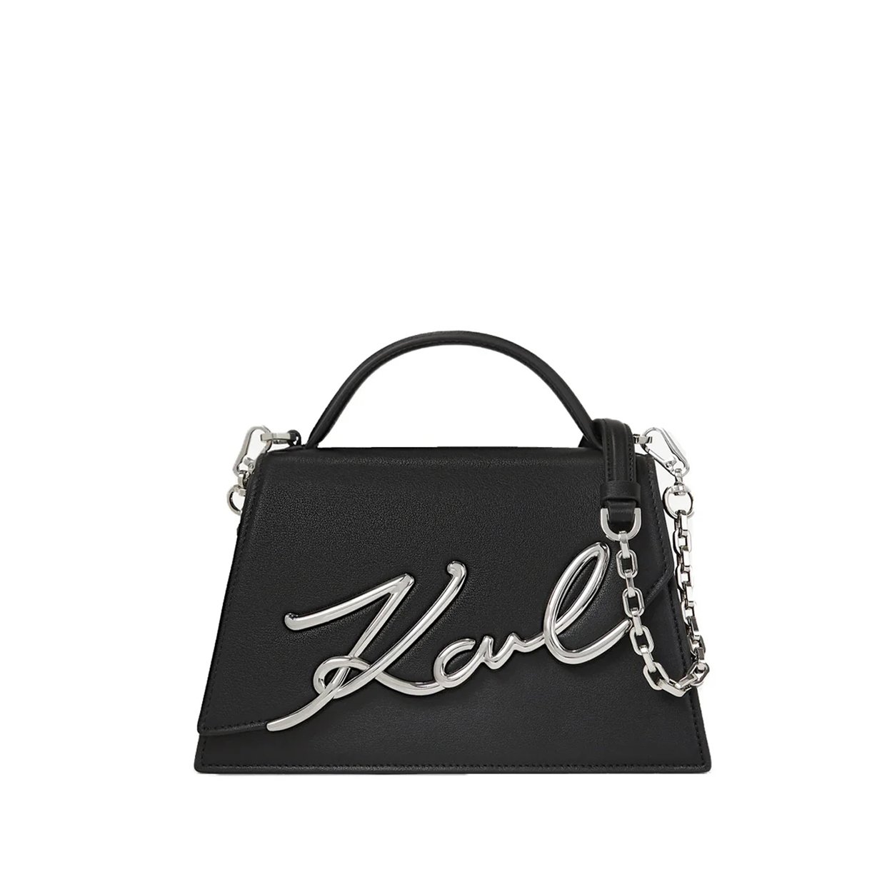 K/Signature Medium Crossbody Bag -Black/Nickel