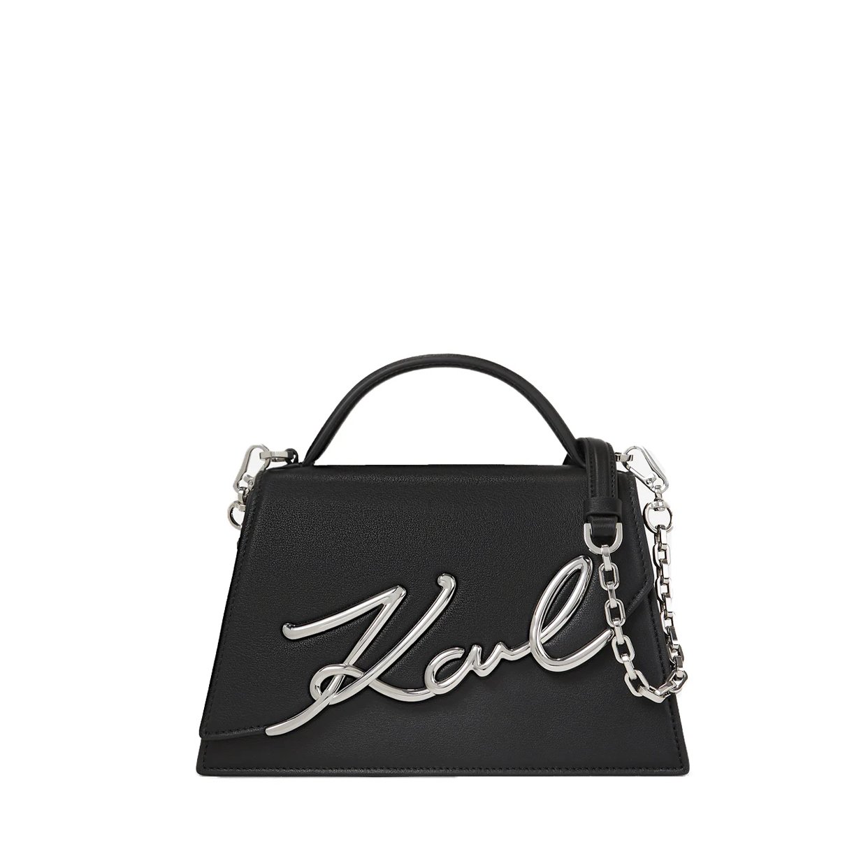 K/Signature Medium Crossbody Bag -Black/Nickel