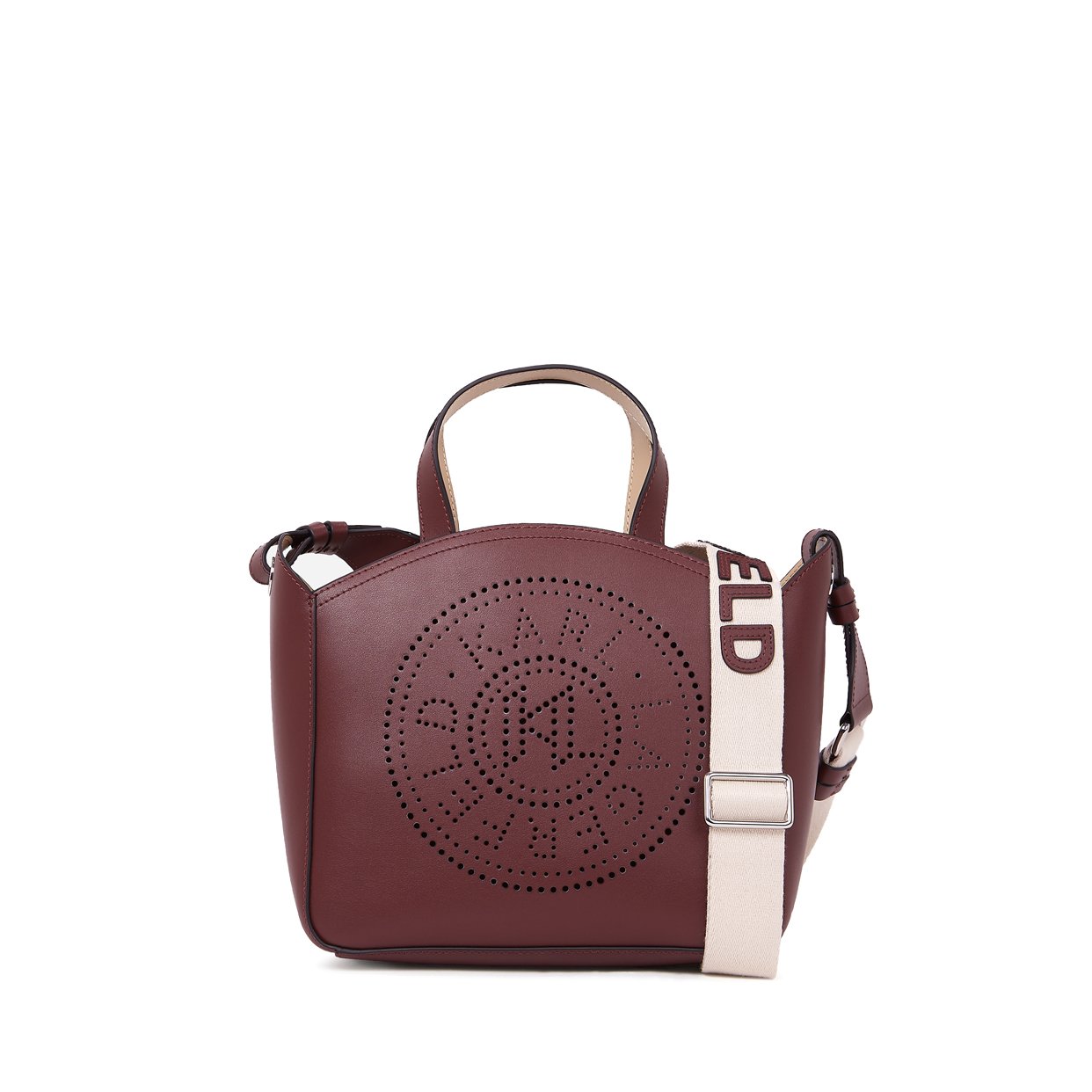 K/Circle Perforated Small Tote Bag -Windsor Burgundy