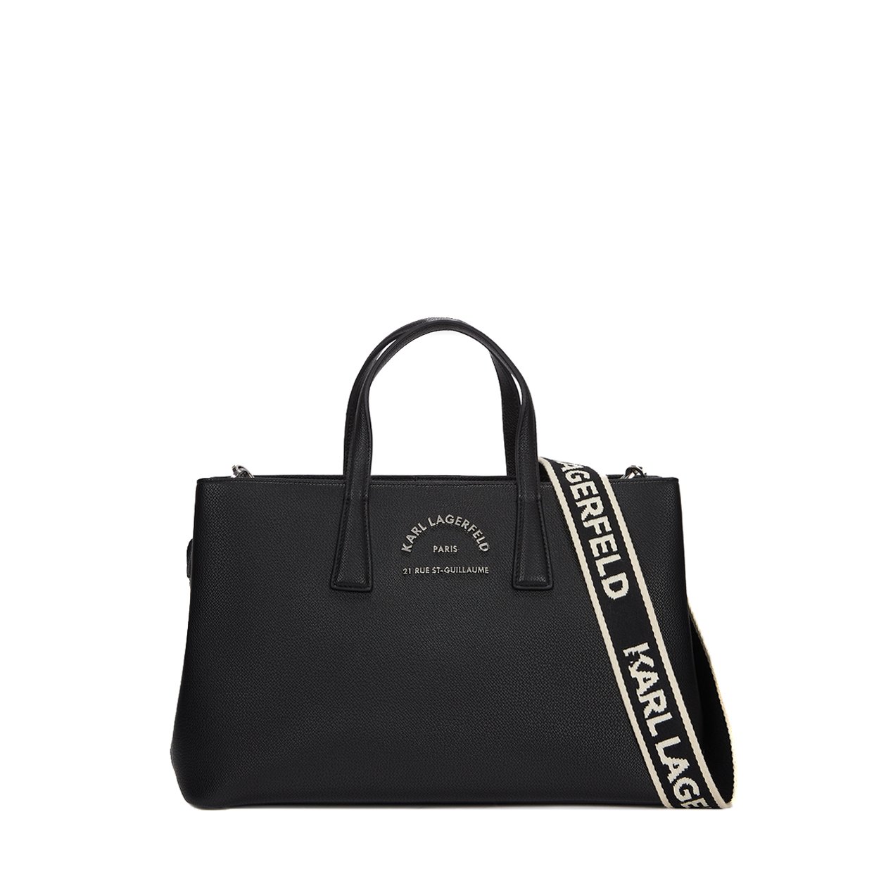 Rue St-Guillaume Metal Satchel Bag -Black