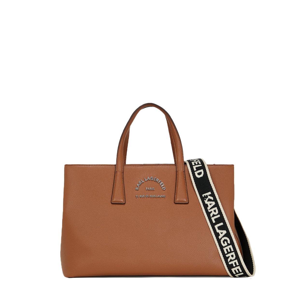Rue St-Guillaume Metal Satchel Bag -Dark Tan