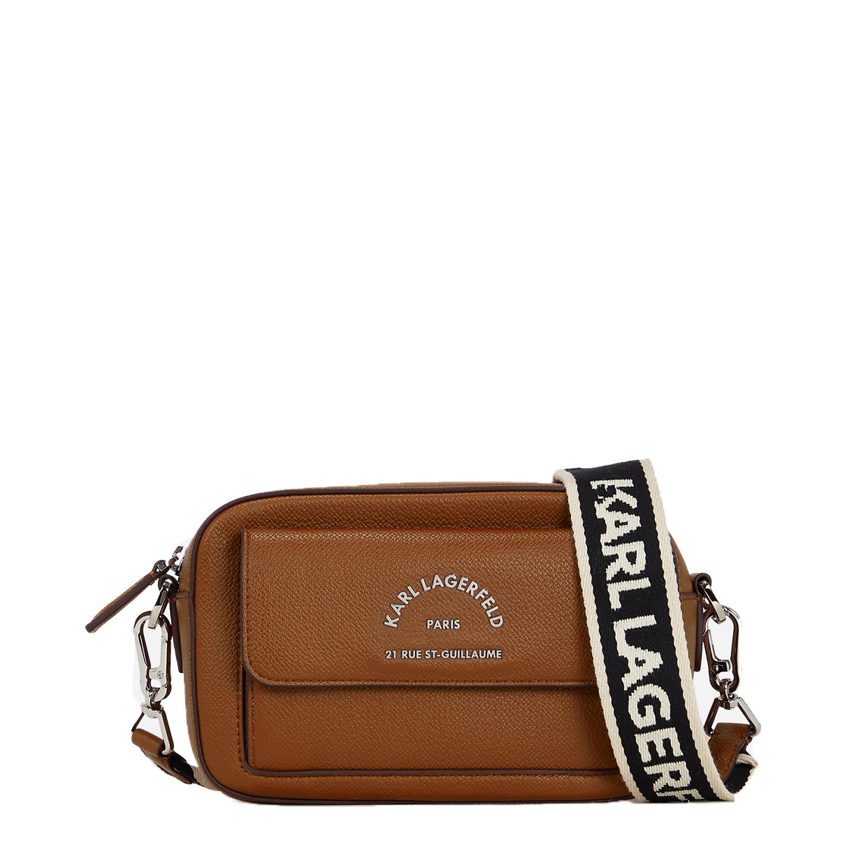 Rue St-Guillaume Metal Crossbody Bag -Dark Tan
