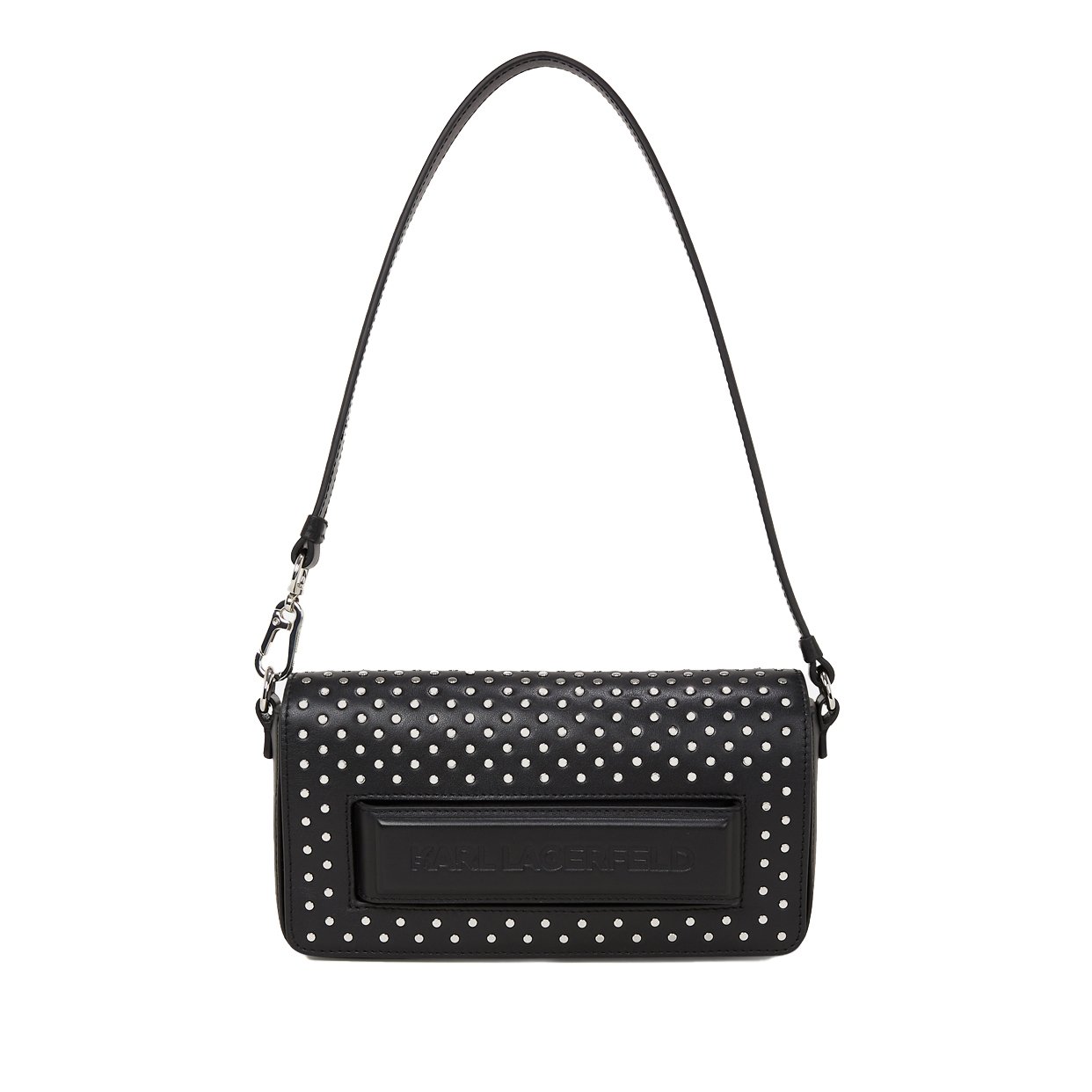 Ikon K Studded Shoulder Bag -Black