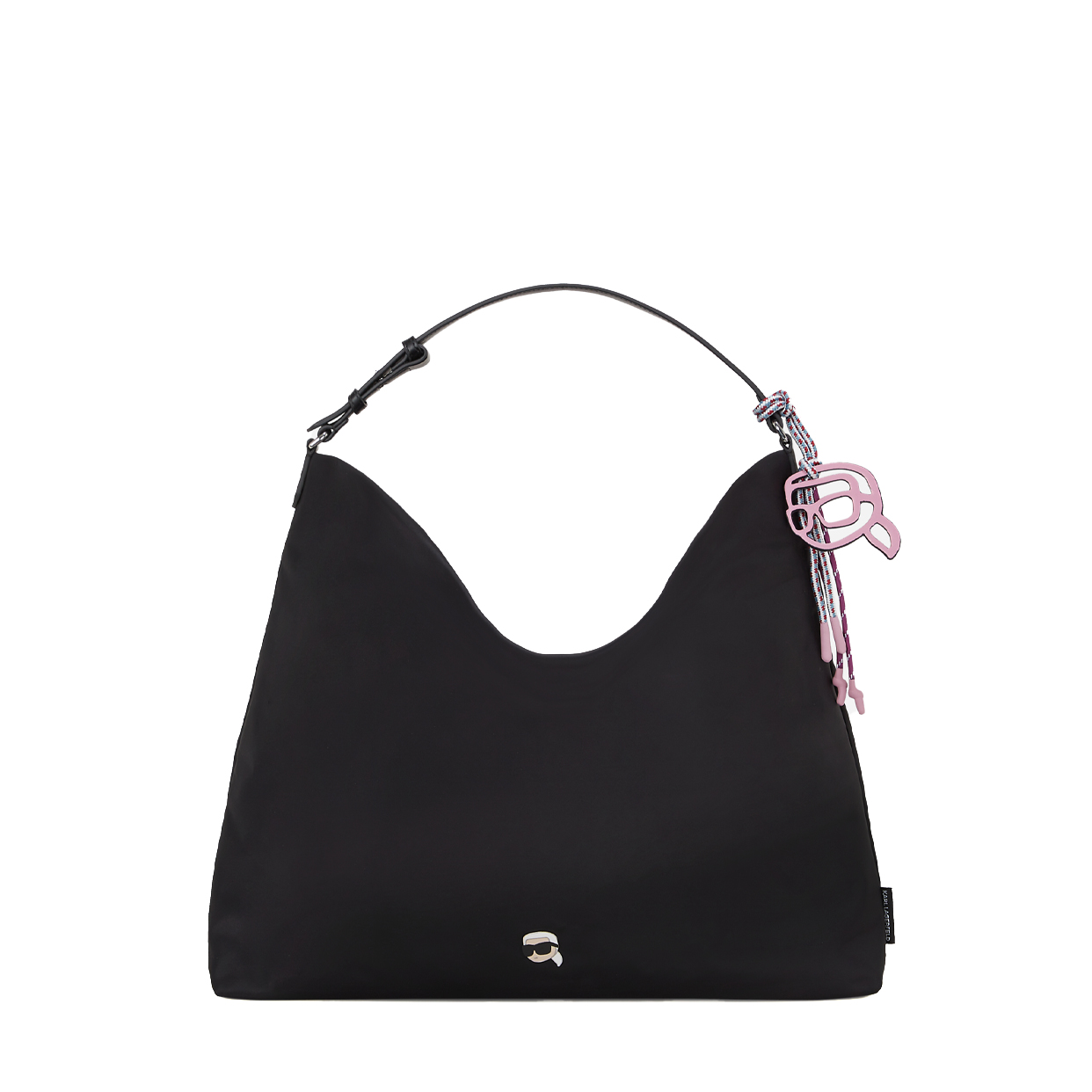 Ikon Nylon Hobo Bag -Black