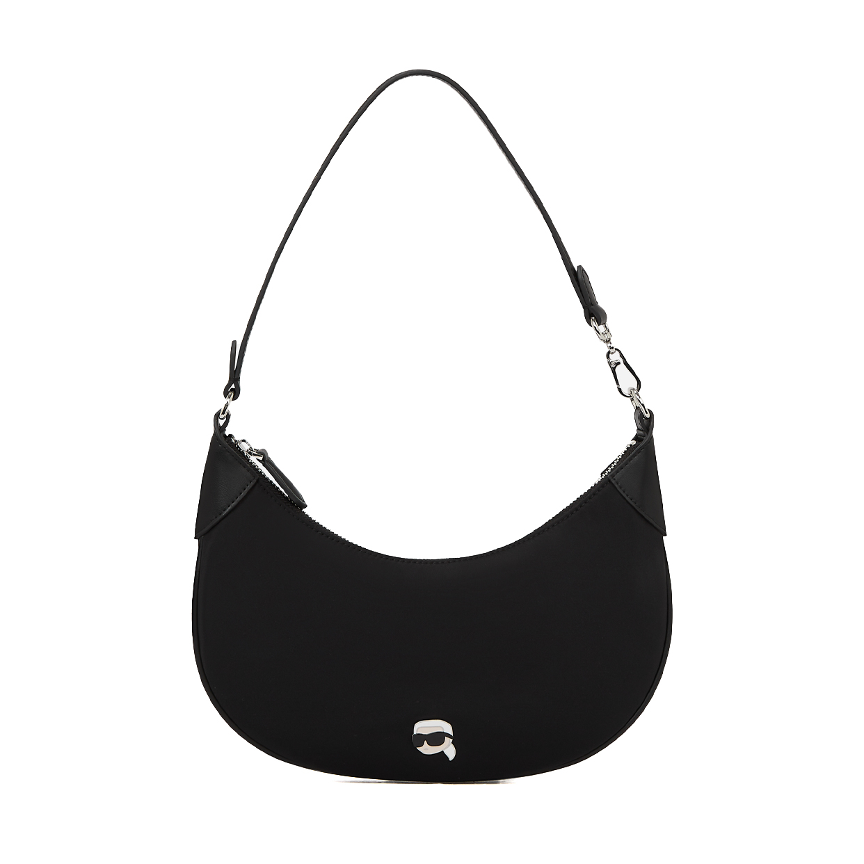 Ikon Nylon Halfmoon Shoulder Bag -Black
