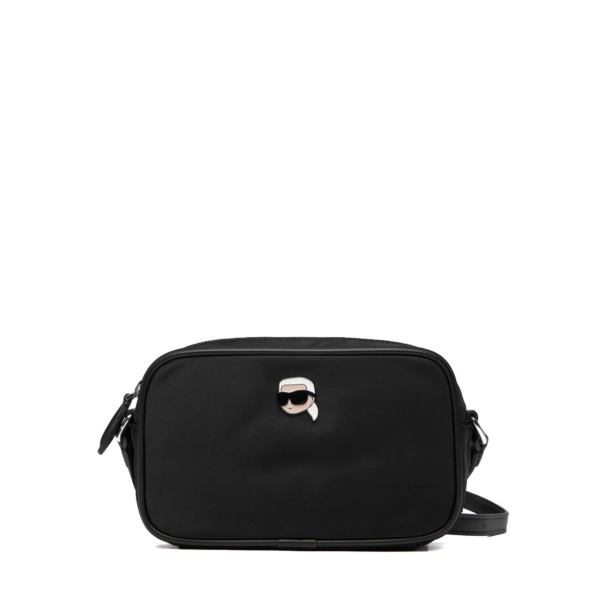 Ikon Nylon Slim Crossbody Bag -Black