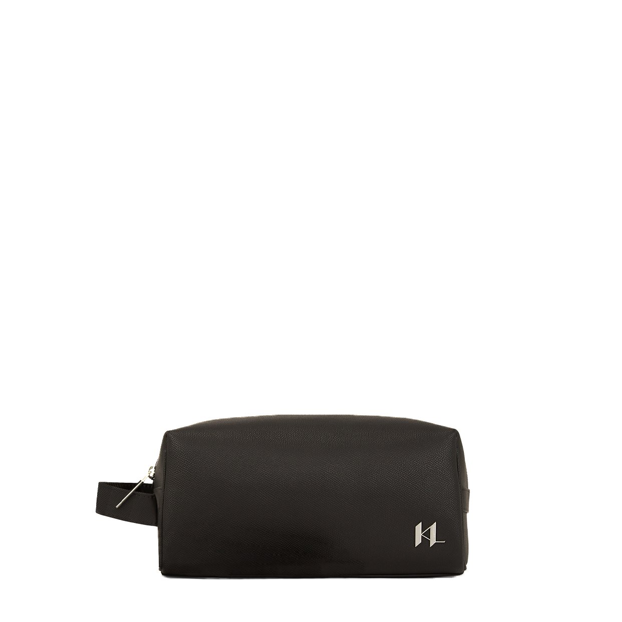 K/Monogram Leather Washbag -Black
