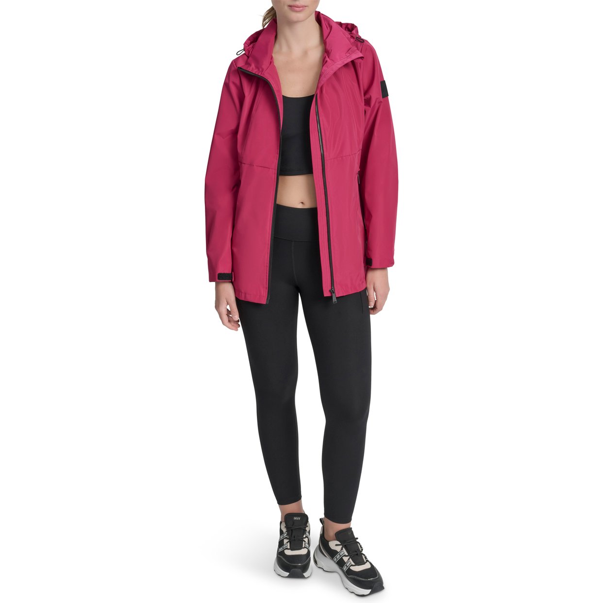 Logo-Embellished Hooded Jacket -Berry