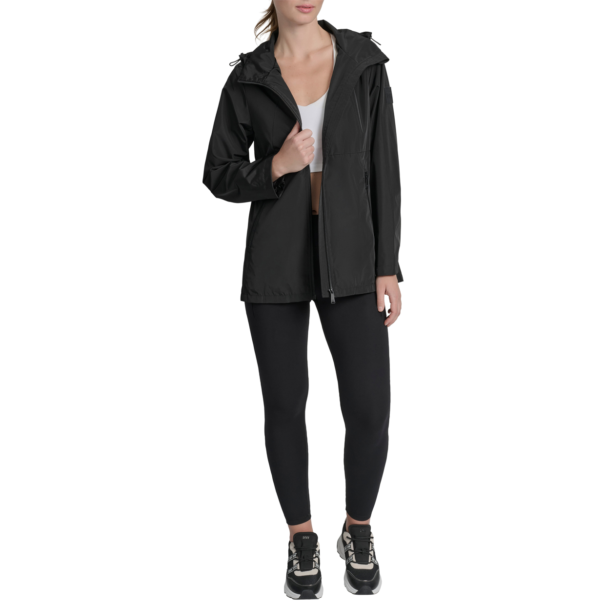 Logo-Embellished Hooded Jacket -Black