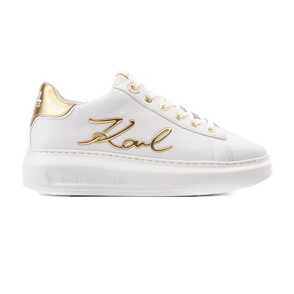 Kapri Signia Leather Sneakers -White/Gold